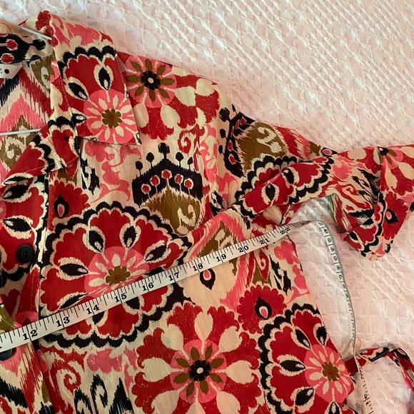 Zara Alesia belted midi print maxi dress | red & black multi floral tribal print - Picture 9 of 14